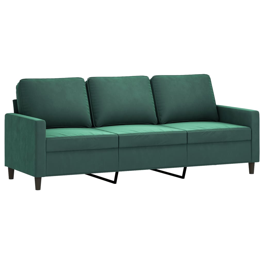 4-dijelni set sofa tamnozeleni baršunasti