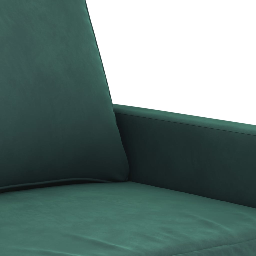 4-dijelni set sofa tamnozeleni baršunasti