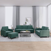 4-dijelni set sofa tamnozeleni baršunasti