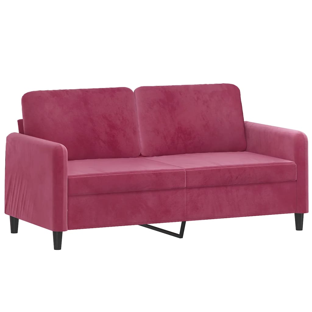 2-dijelni set sofa crvena boja vina baršunasti
