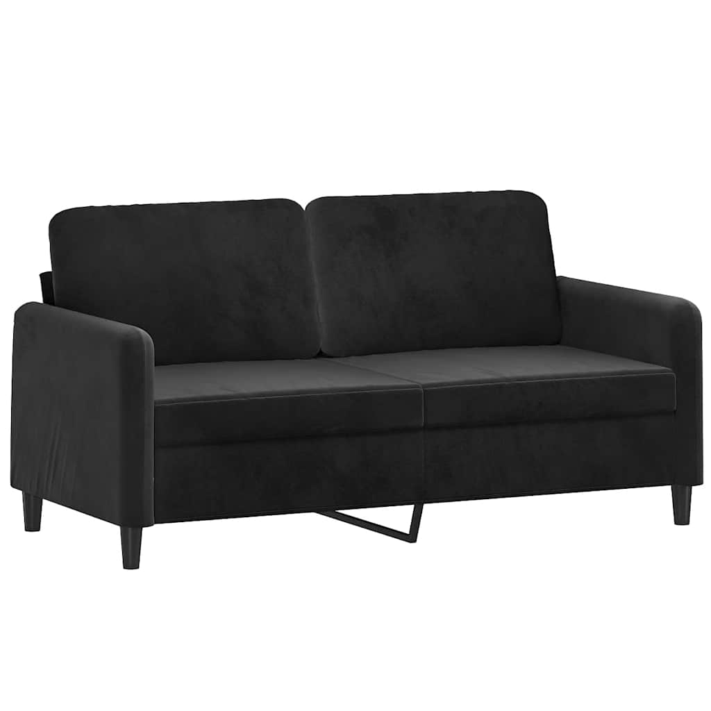 3-dijelni set sofa crni baršunasti