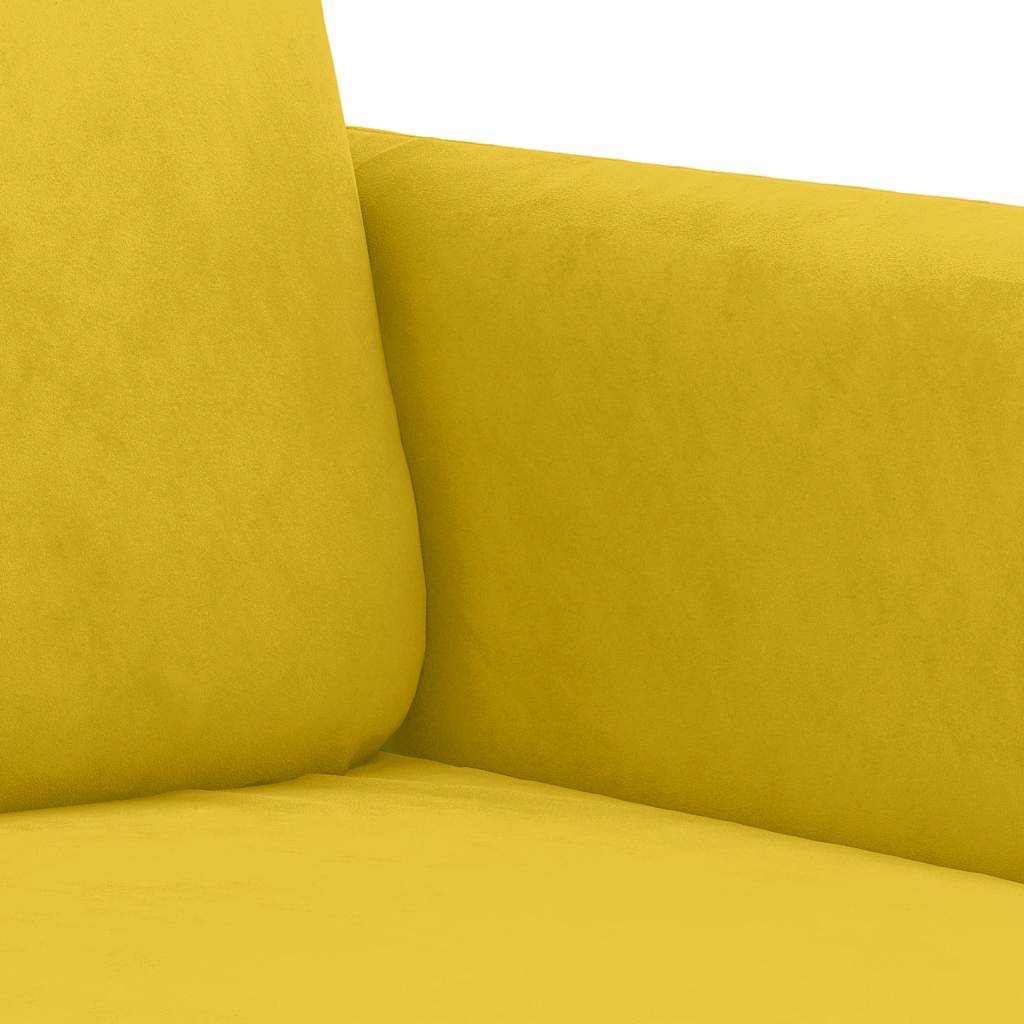 2-dijelni set sofa žuti baršunasti