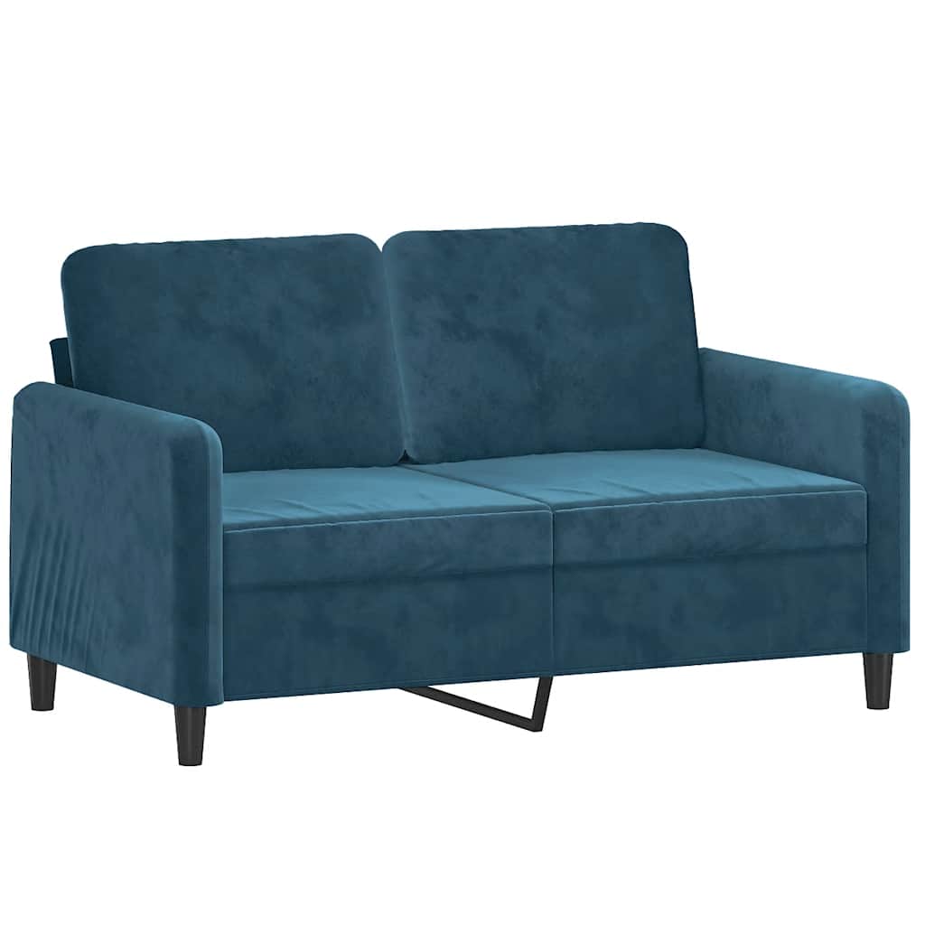 2-dijelni set sofa plavi baršunasti Plava