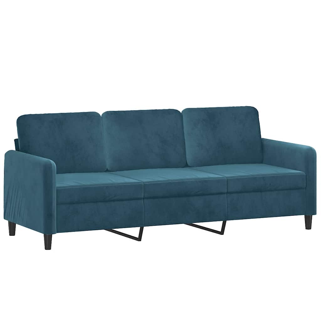 2-dijelni set sofa plavi baršunasti Plava
