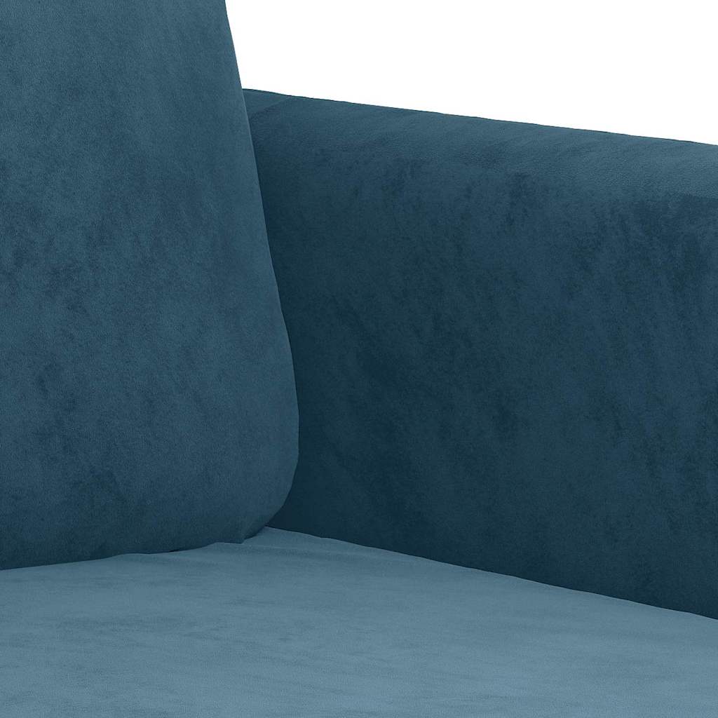 2-dijelni set sofa plavi baršunasti Plava