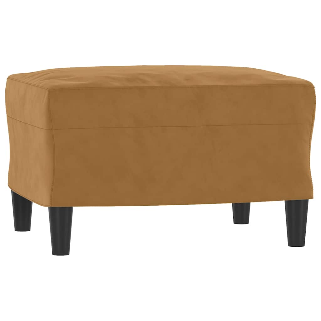 3-dijelni set sofa smeđi baršunasti