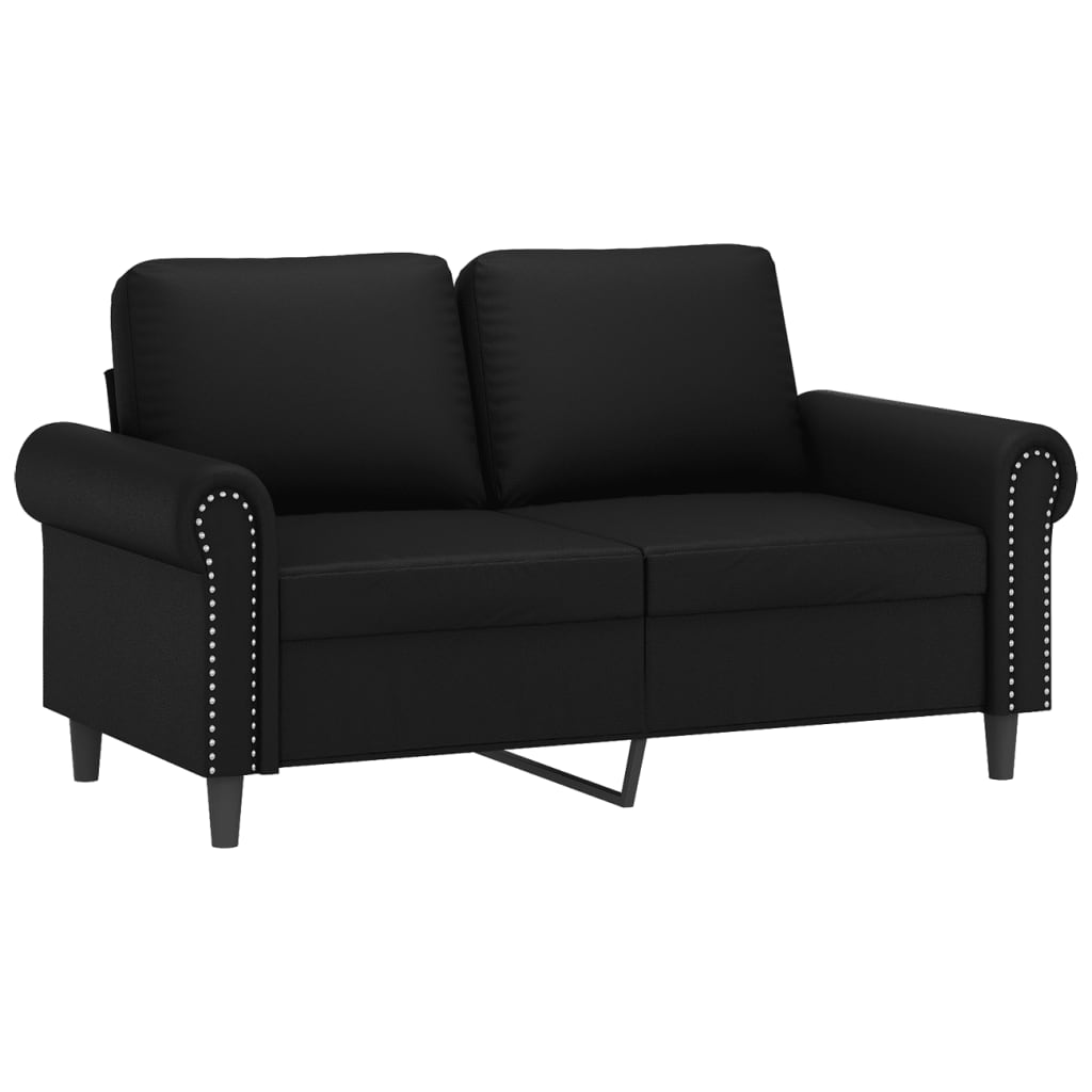 3-dijelni set sofa s jastucima crni od umjetne kože Crna