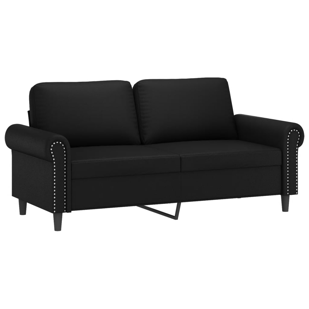 3-dijelni set sofa s jastucima crni od umjetne kože Crna