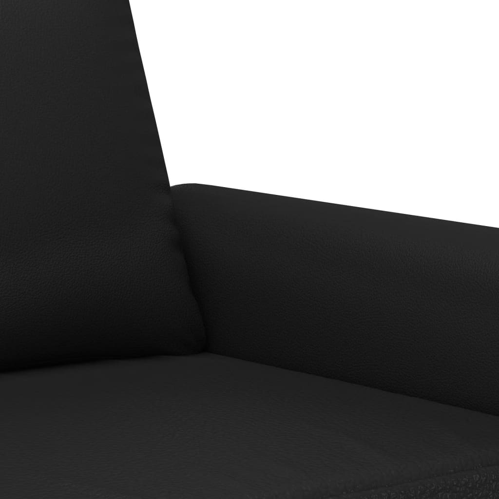 3-dijelni set sofa s jastucima crni od umjetne kože Crna