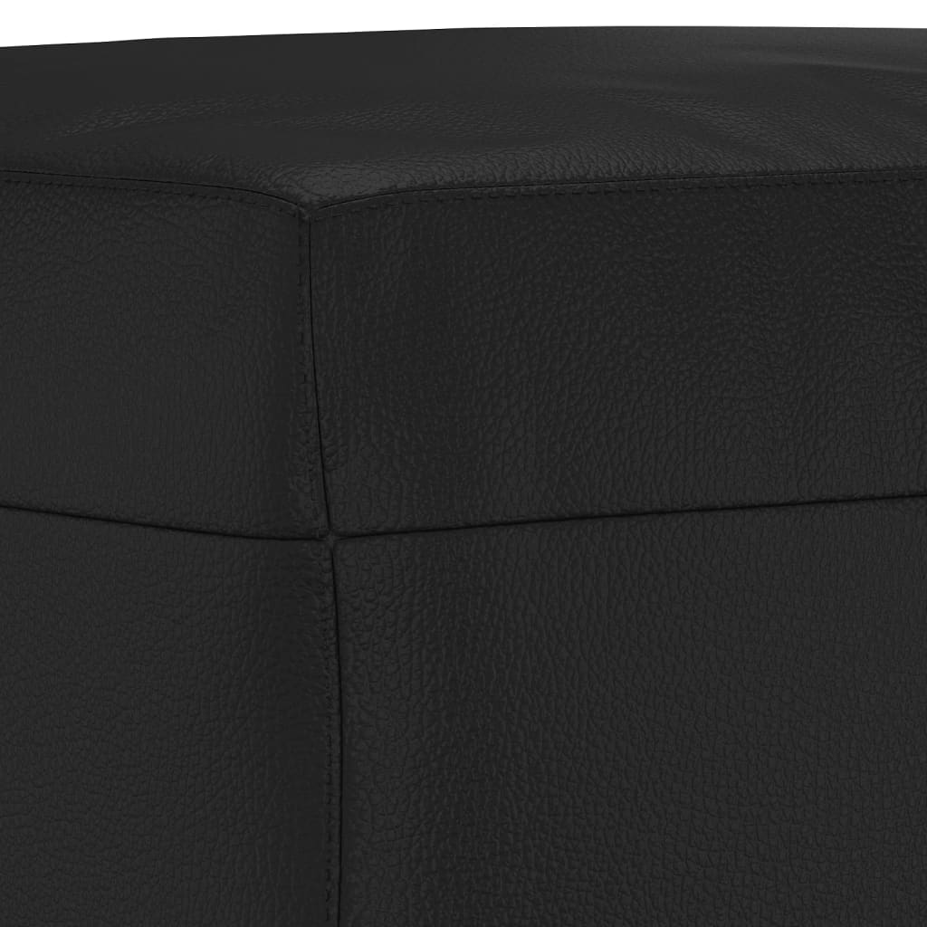 3-dijelni set sofa s jastucima crni od umjetne kože Crna