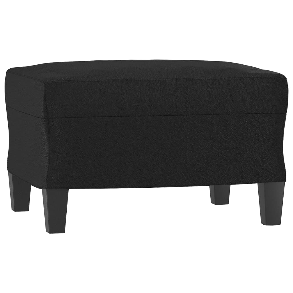 3-dijelni set sofa s jastucima crni od umjetne kože Crna