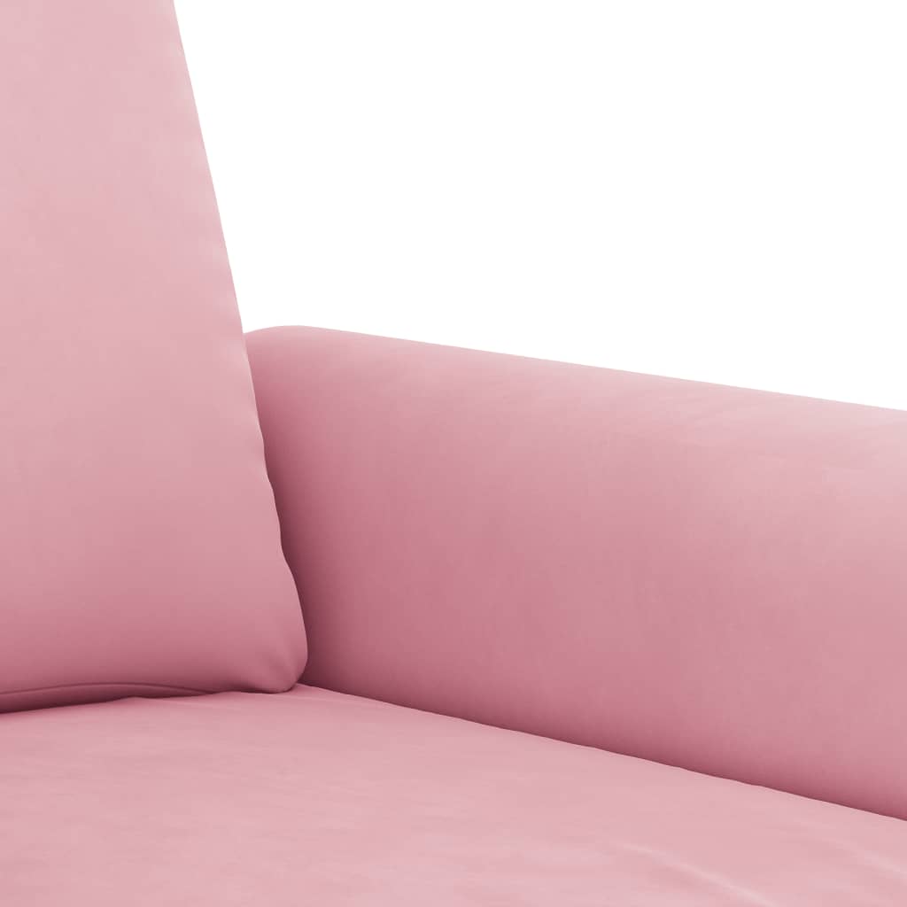 4-dijelni set sofa s jastucima ružičasti baršunasti