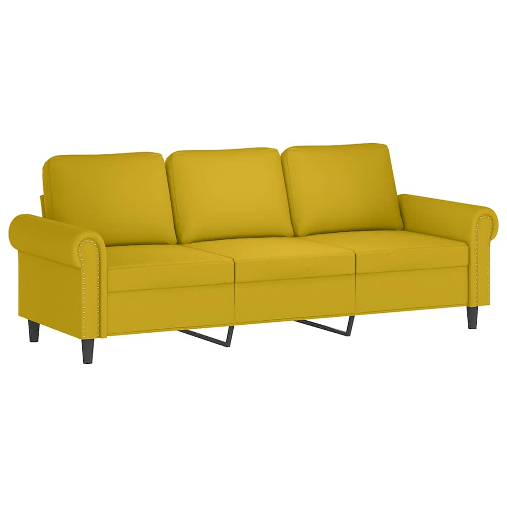 4-dijelni set sofa s jastucima žuti baršunasti Žuta