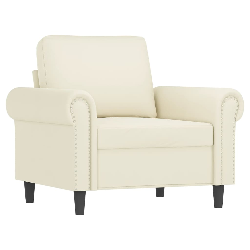 4-dijelni set sofa s jastucima krem baršunasti