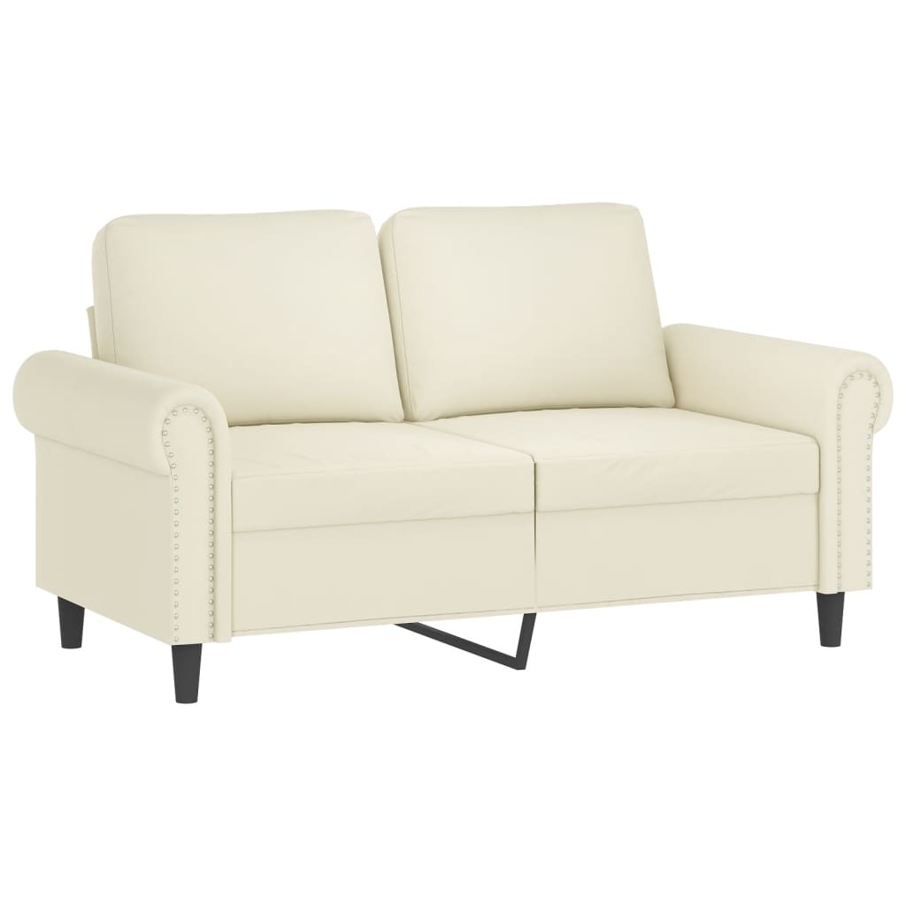 4-dijelni set sofa s jastucima krem baršunasti