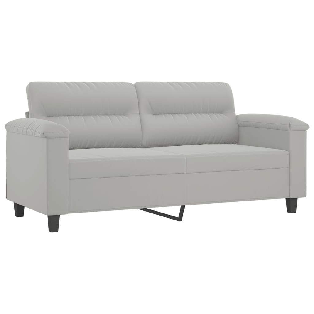 3-dijelni set sofa s jastucima svjetlosivi od mikrovlakana Siva