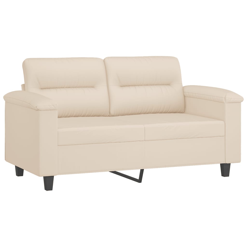 3-dijelni set sofa s jastucima bež od mikrovlakana