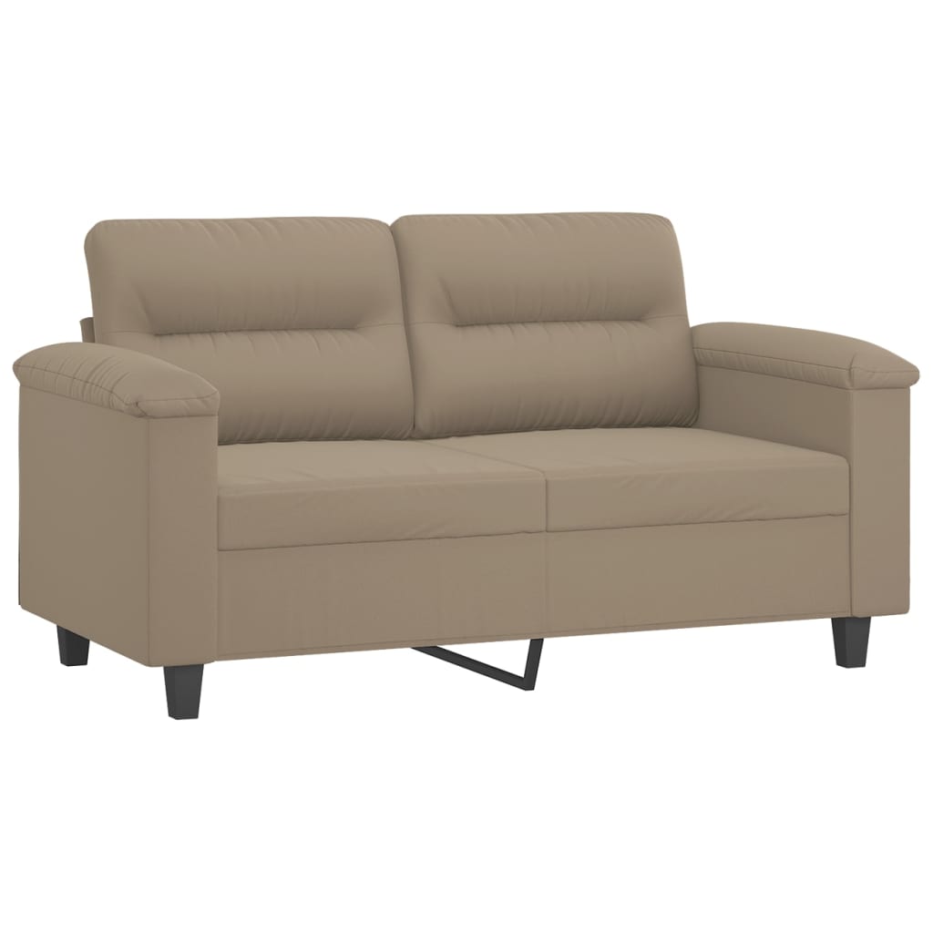 2-dijelni set sofa s jastucima smeđesivi od mikrovlakana Tupe