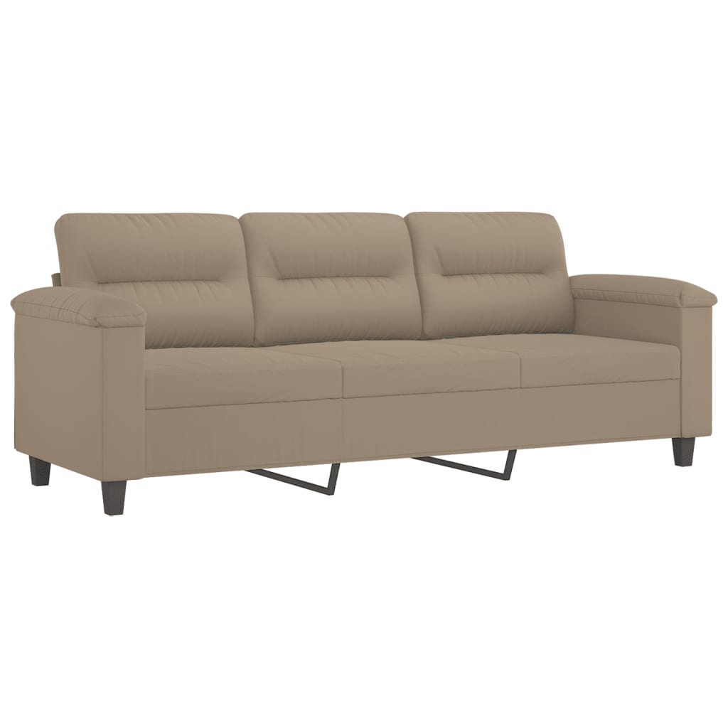 2-dijelni set sofa s jastucima smeđesivi od mikrovlakana Tupe