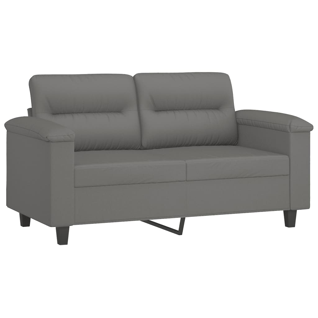 2-dijelni set sofa s jastucima tamnosivi od mikrovlakana Siva