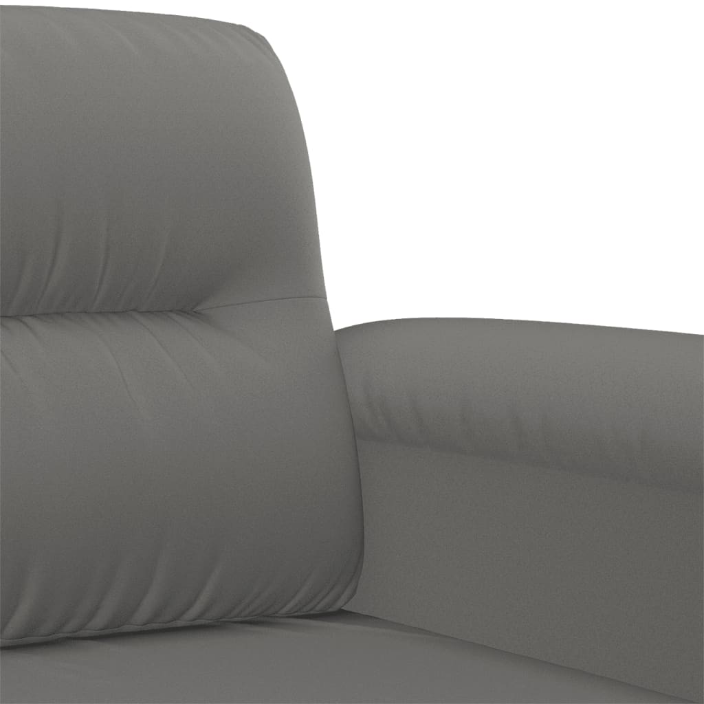 2-dijelni set sofa s jastucima tamnosivi od mikrovlakana Siva