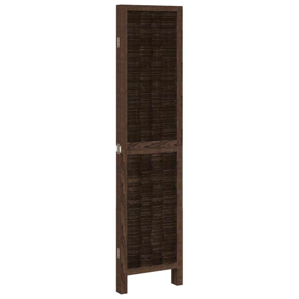 Sobna pregrada s 4 panela tamnosmeđa masivno drvo paulovnije 40 x 160 cm