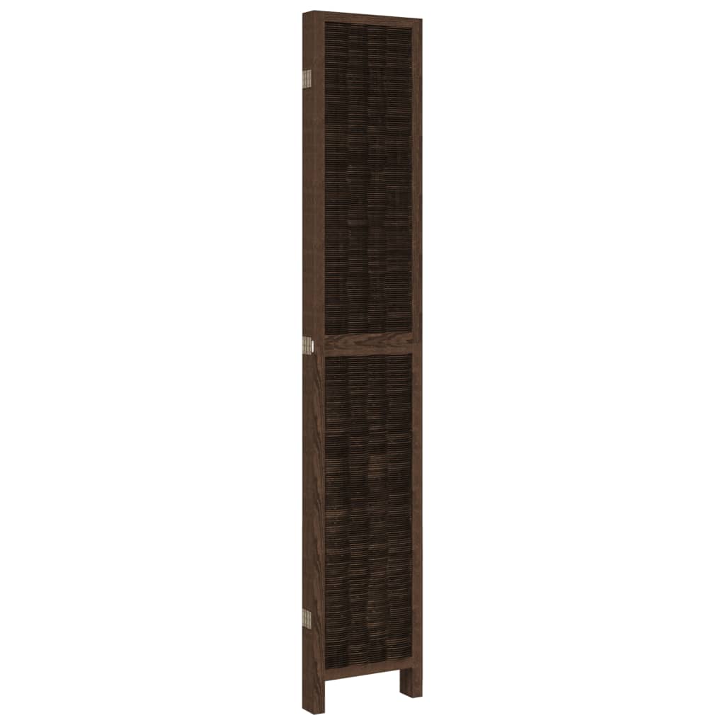 Sobna pregrada s 5 panela tamnosmeđa masivno drvo paulovnije 40 x 220 cm
