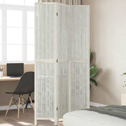 Sobna pregrada s 3 panela bijela od masivnog drva paulovnije 40 x 220 cm