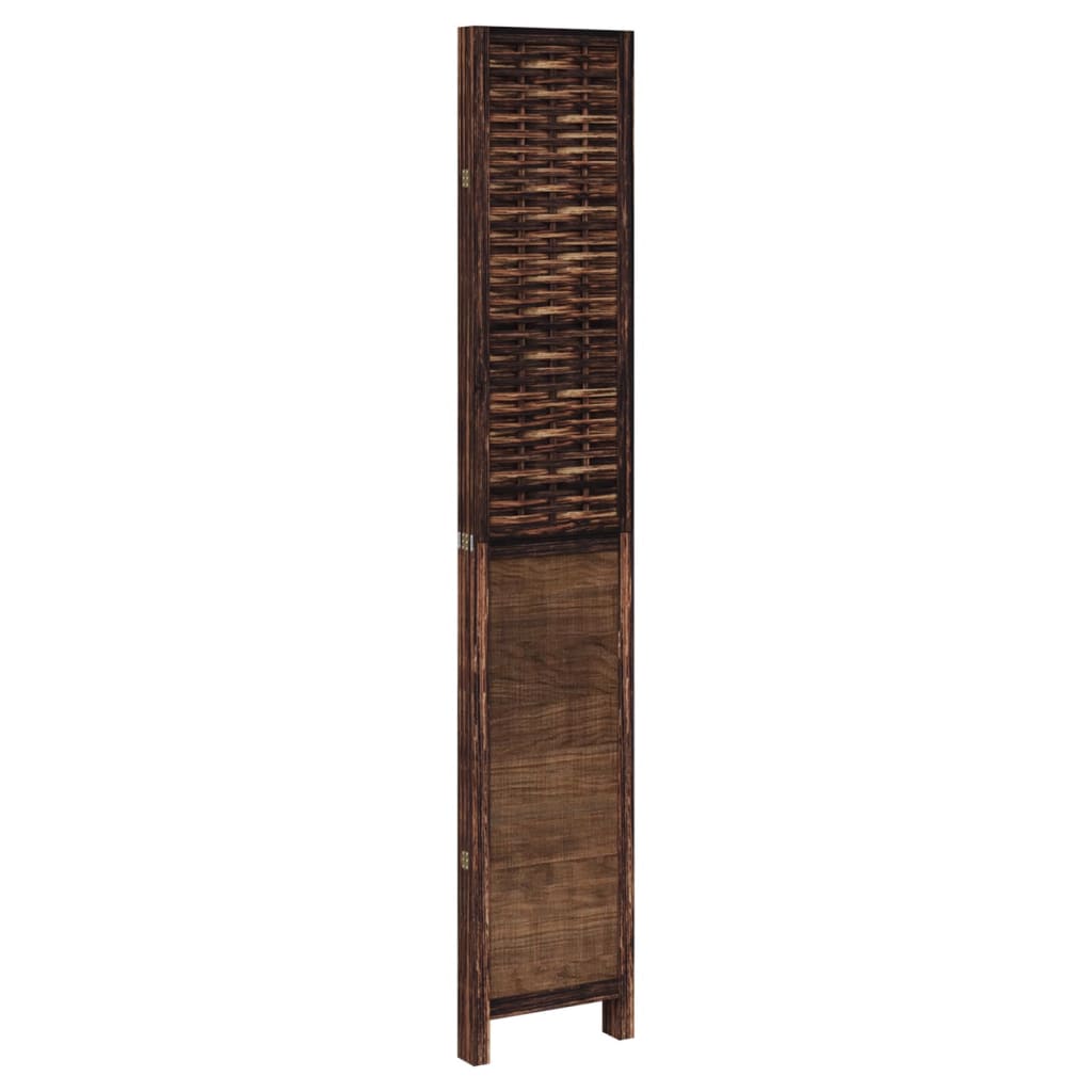 Sobna pregrada s 4 panela tamnosmeđa masivno drvo paulovnije 40 x 220 cm