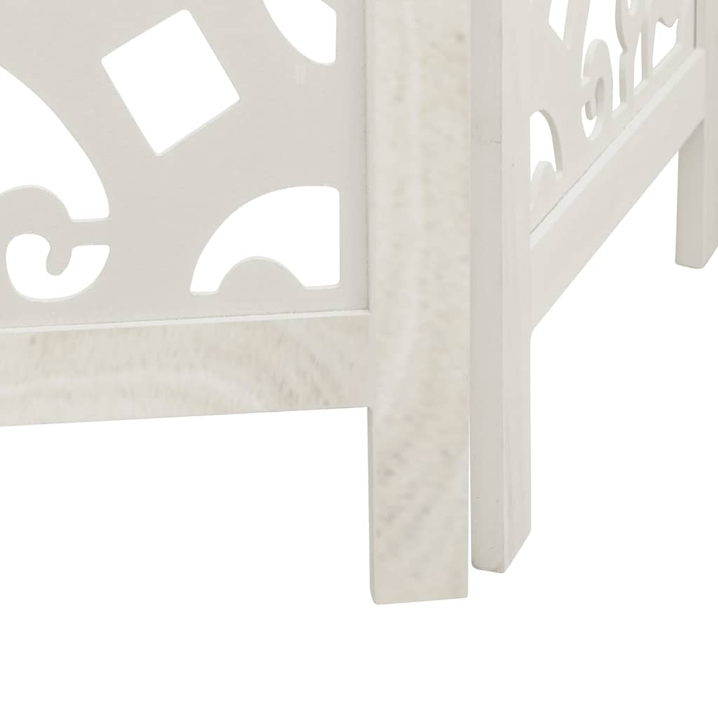 Sobna pregrada s 4 panela bijela od masivnog drva paulovnije 40 x 200 cm