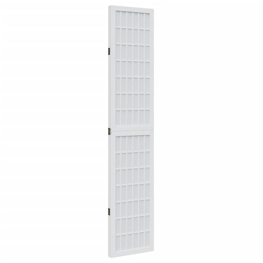 Sobna pregrada s 3 panela bijela od masivnog drva paulovnije 40 x 180 cm