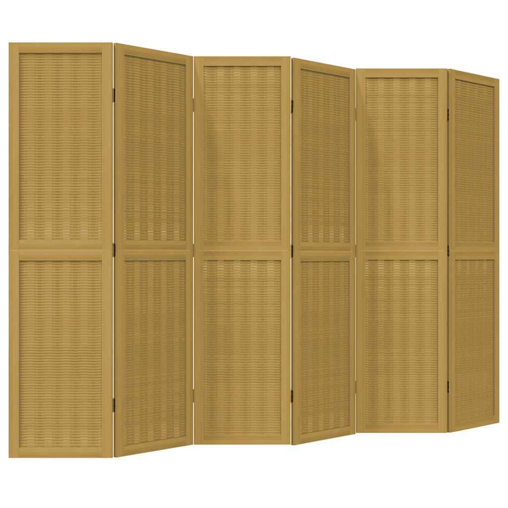 Sobna pregrada s 6 panela smeđa od masivnog drva paulovnije 40 x 160 cm