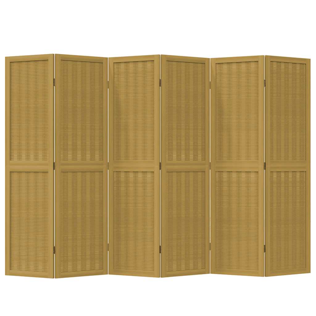Sobna pregrada s 6 panela smeđa od masivnog drva paulovnije 40 x 160 cm
