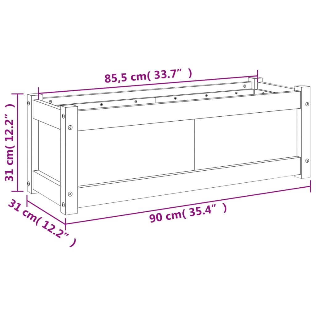 Vrtna sadilica 90x31x31 cm od impregnirane borovine