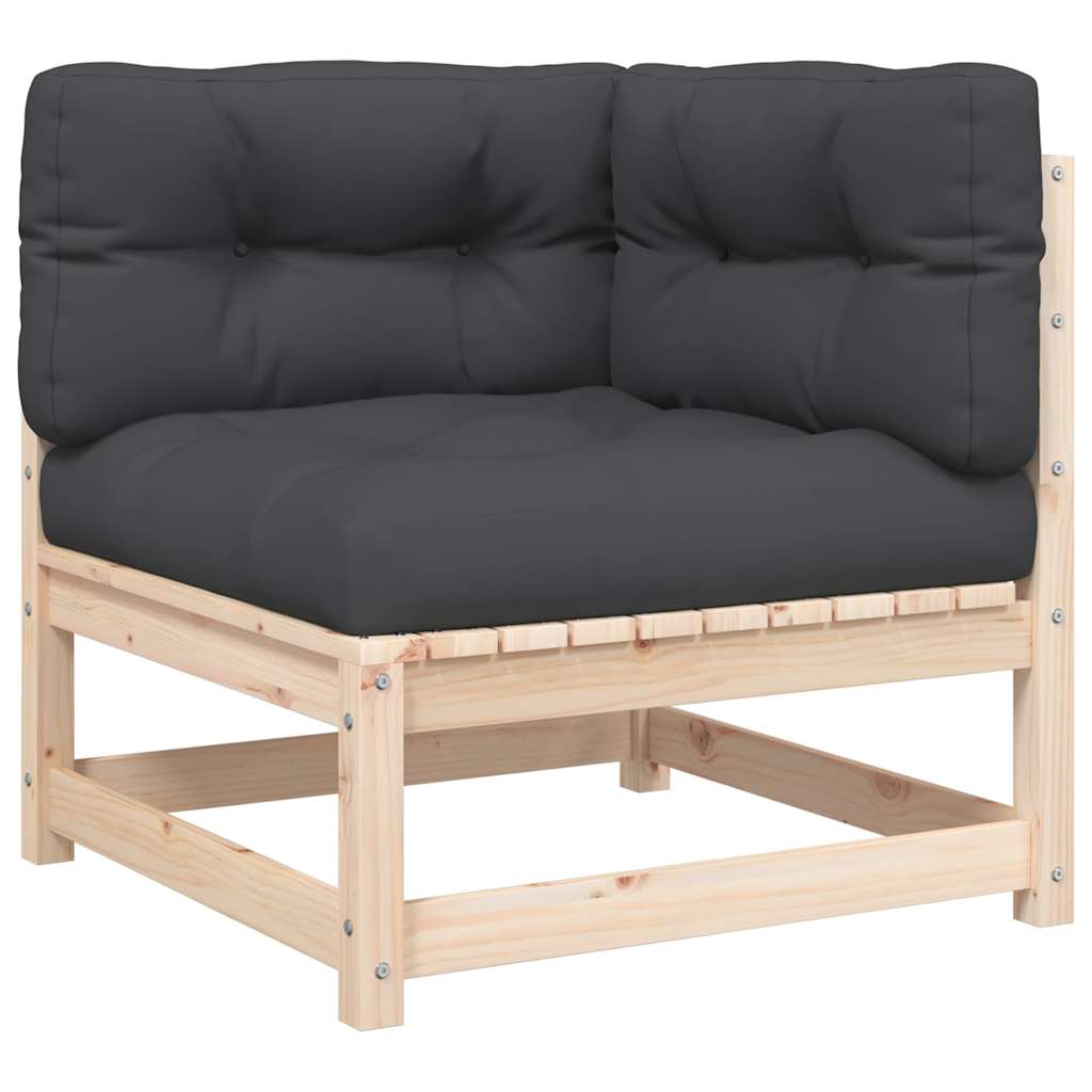 Kutna vrtna sofa od masivne borovine s jastucima