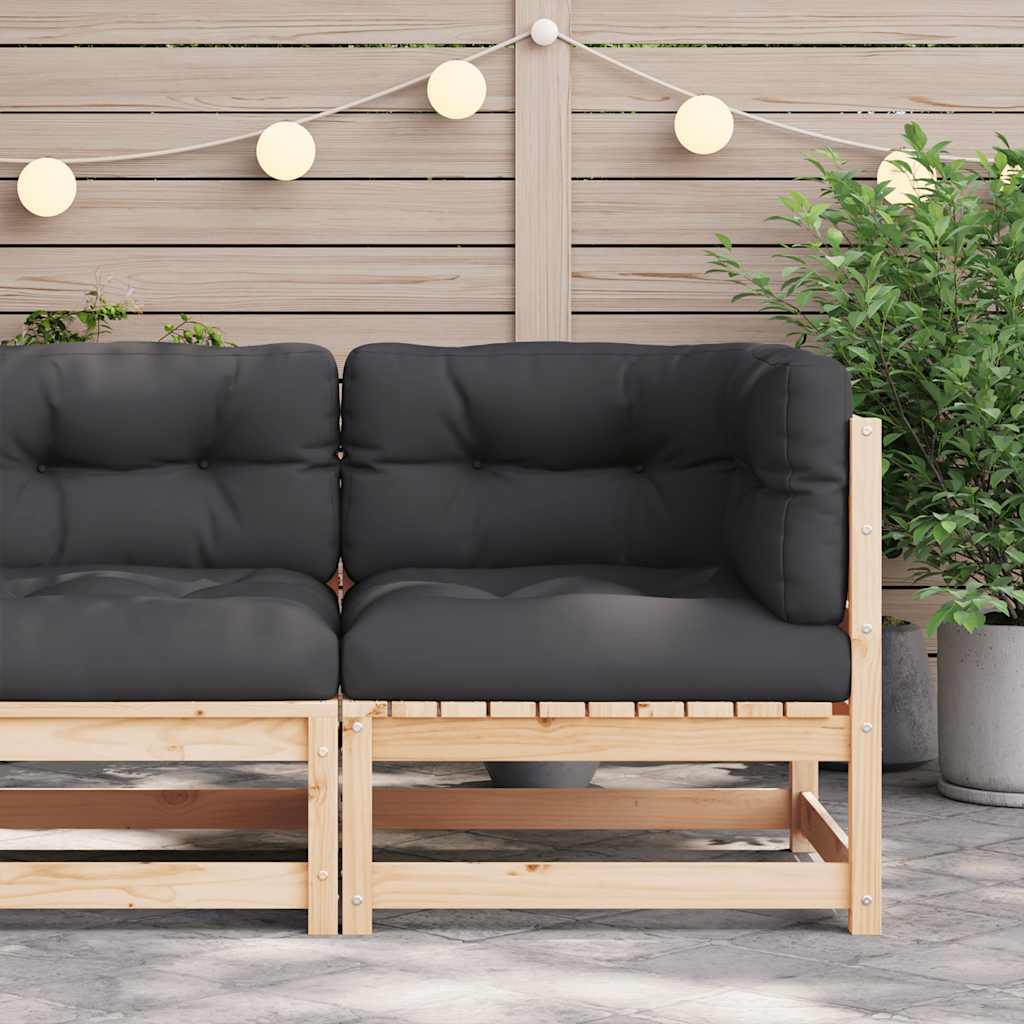 Kutna vrtna sofa od masivne borovine s jastucima