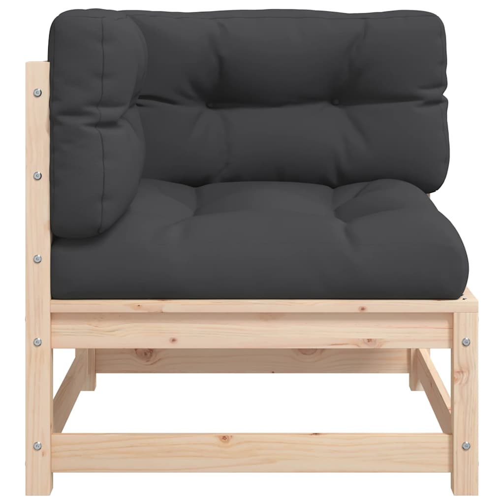 Kutna vrtna sofa od masivne borovine s jastucima