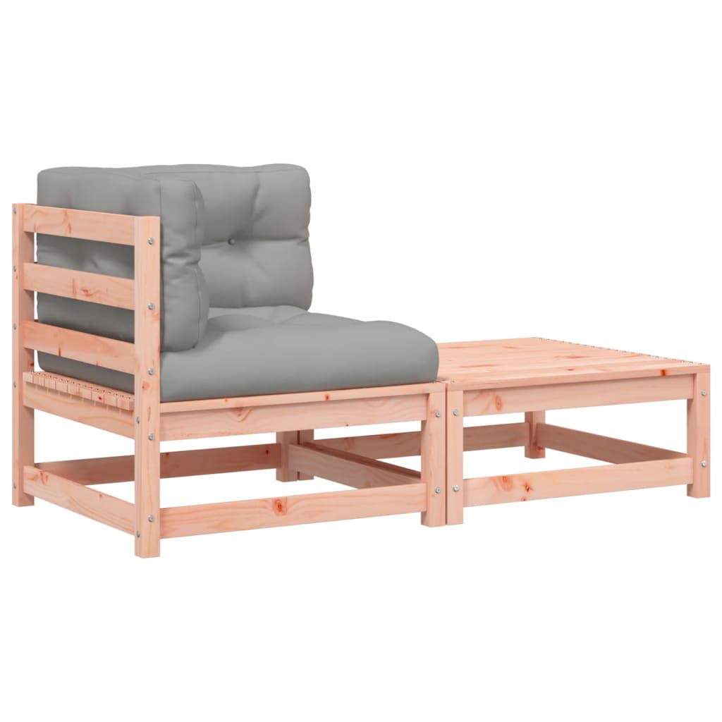 Kutna vrtna sofa s jastucima i tabureom