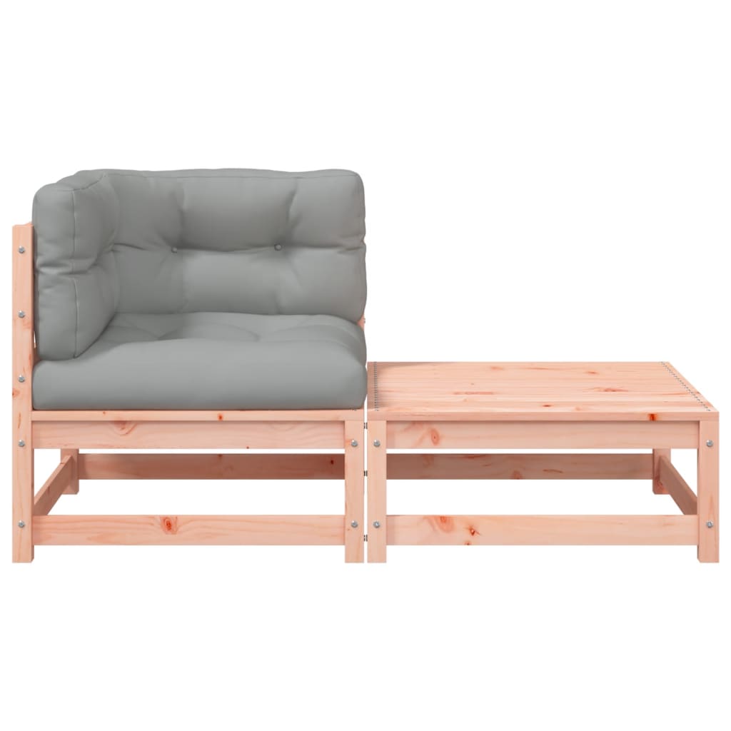Kutna vrtna sofa s jastucima i tabureom