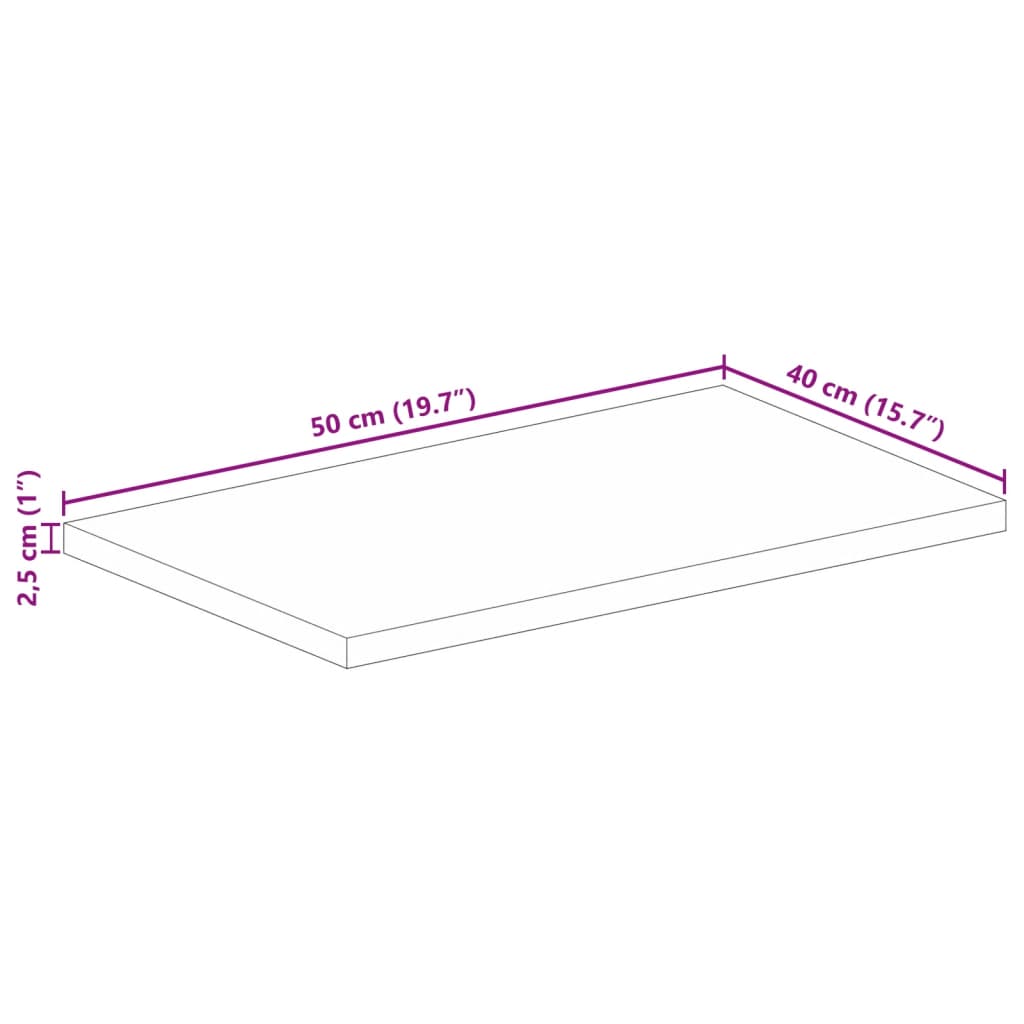 Ploča stola 50x40x2,5 cm Pravokutna Masivna Drvena Akacija