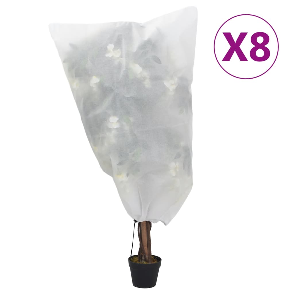 Navlake od flisa za biljke s vezicom 8 kom 70 g/m² 0,8 x 0,8 m