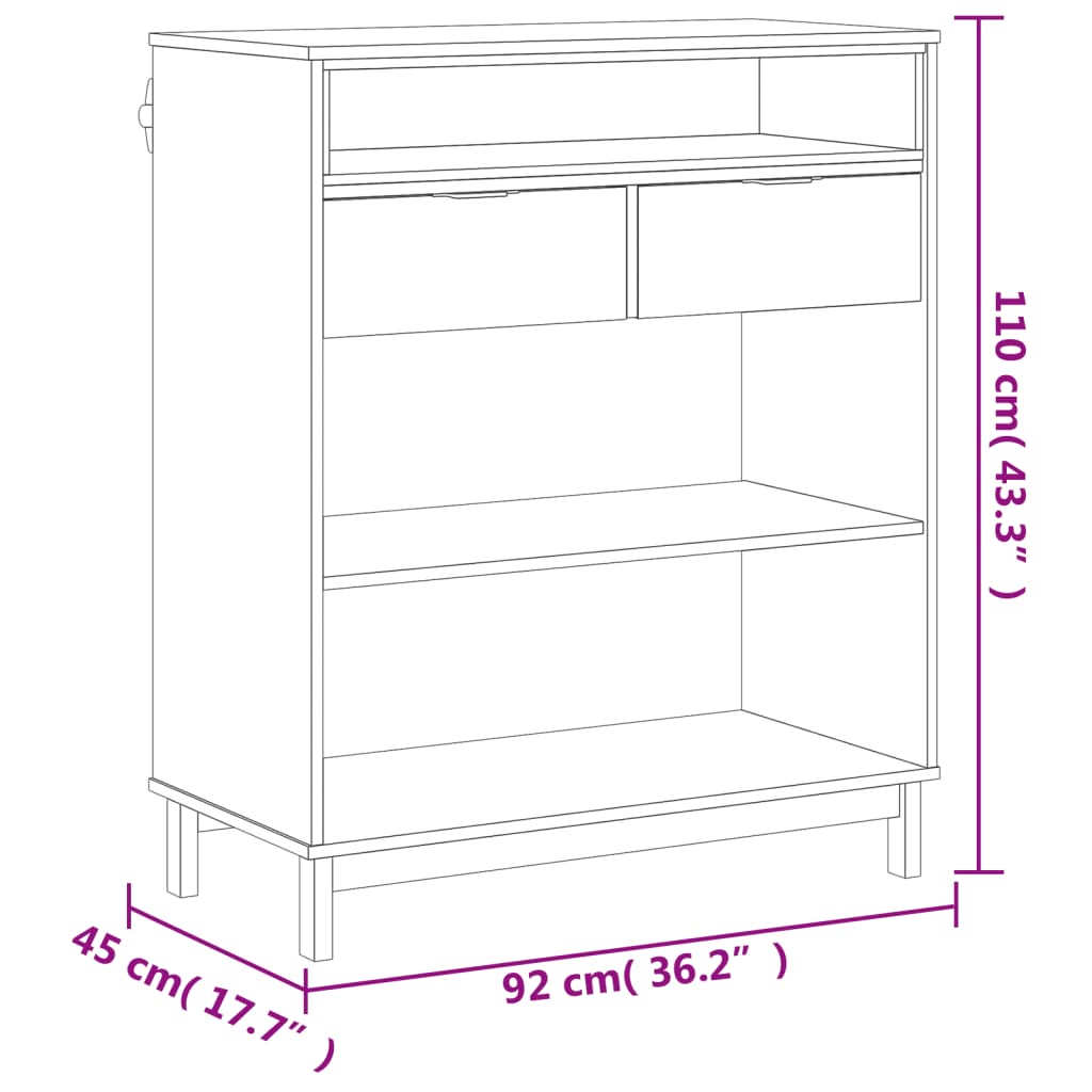 Barski stol FLAM 92 x 45 x 110 cm od masivne borovine