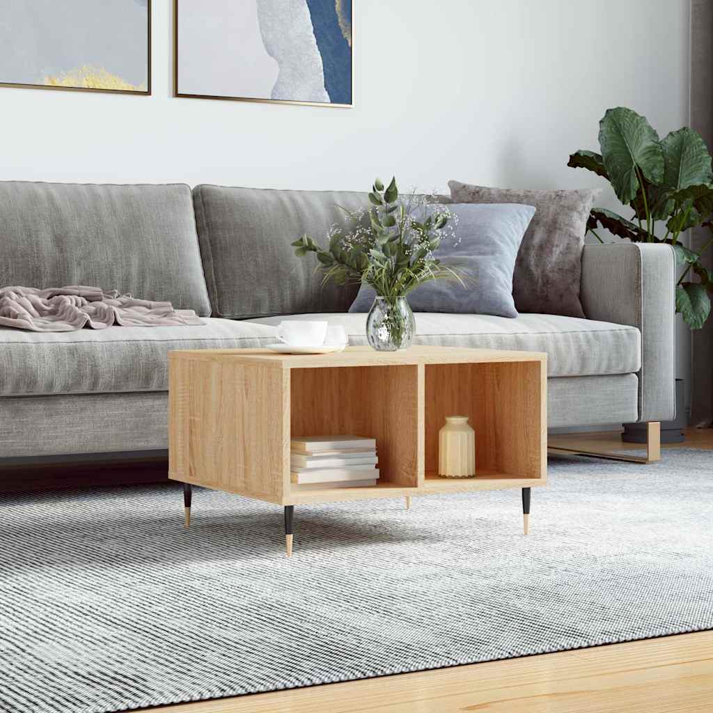 Stolić za kavu boja hrasta 60 x 50 x 36,5 cm konstruirano drvo Smeđa