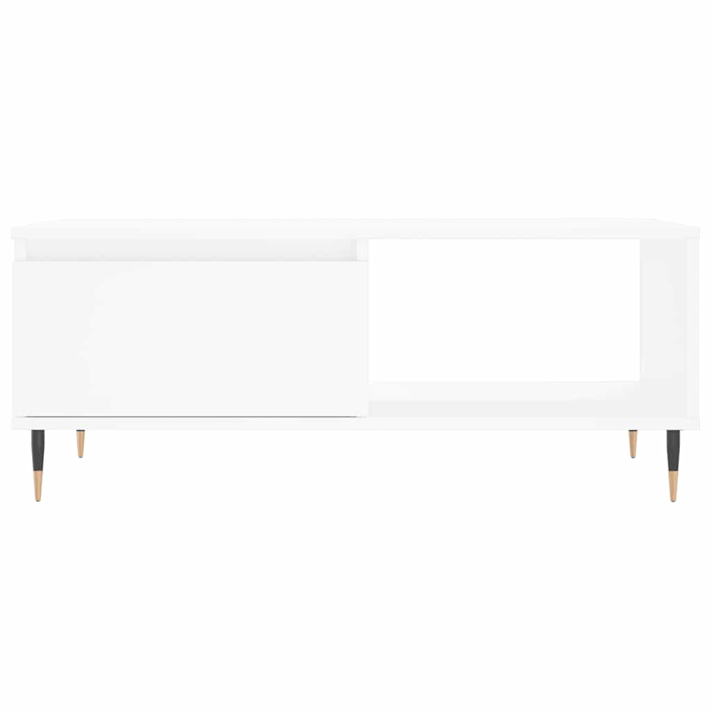 Stolić za kavu bijeli 90 x 50 x 36,5 cm od konstruiranog drva Bijela