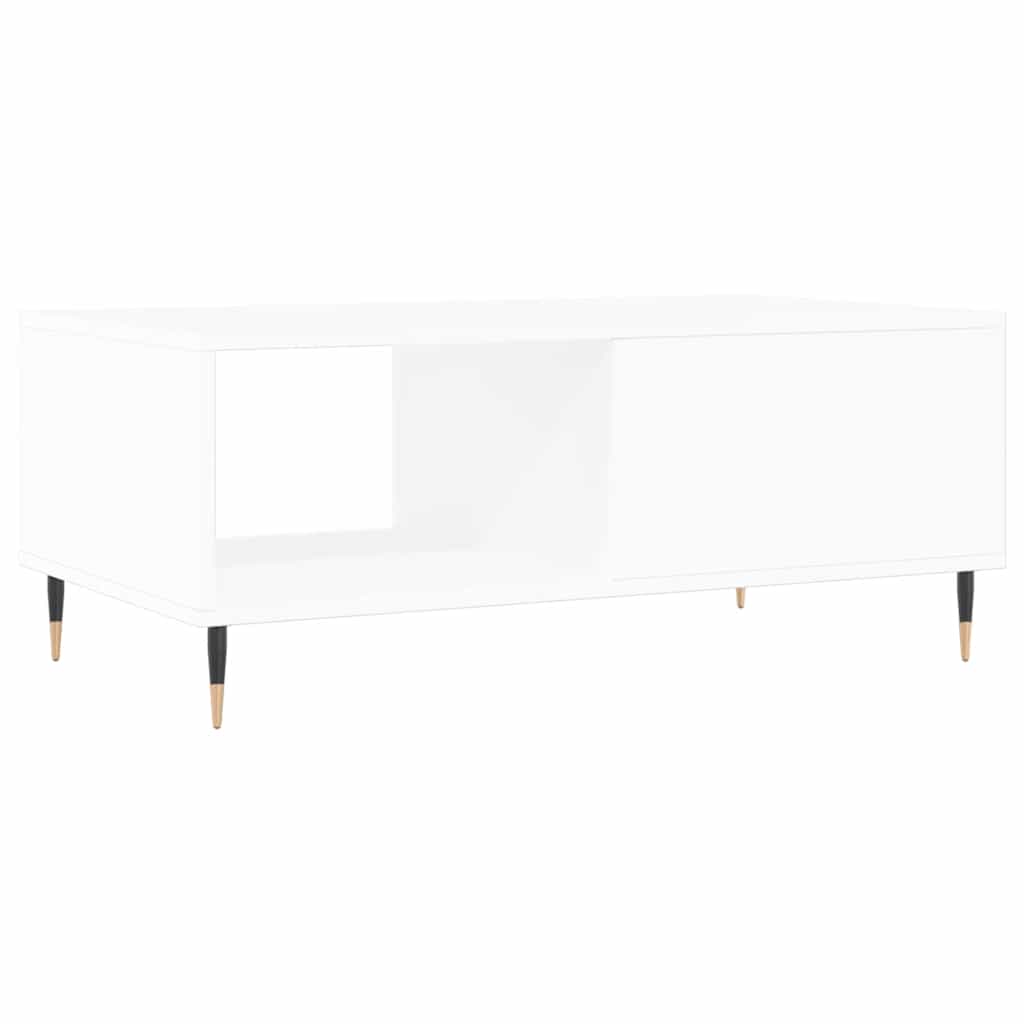 Stolić za kavu bijeli 90 x 50 x 36,5 cm od konstruiranog drva Bijela