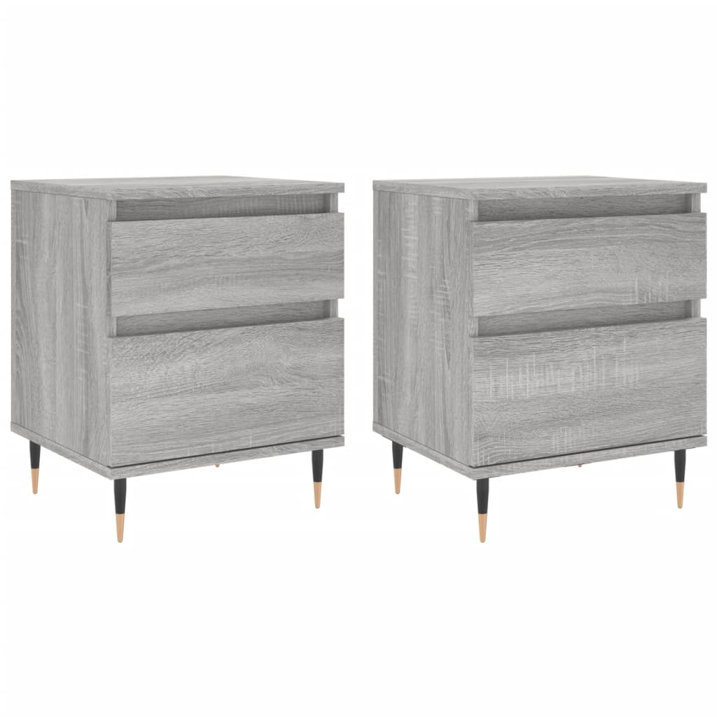 Noćni ormarići 2 kom boja hrasta 40x35x50 cm konstruirano drvo Siva