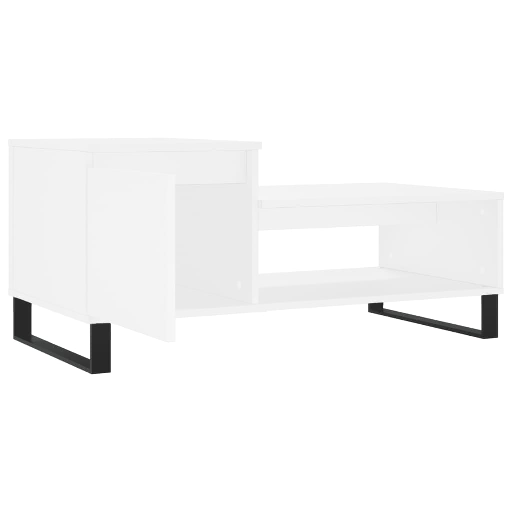 Stolić za kavu bijeli 100 x 50 x 45 cm od konstruiranog drva