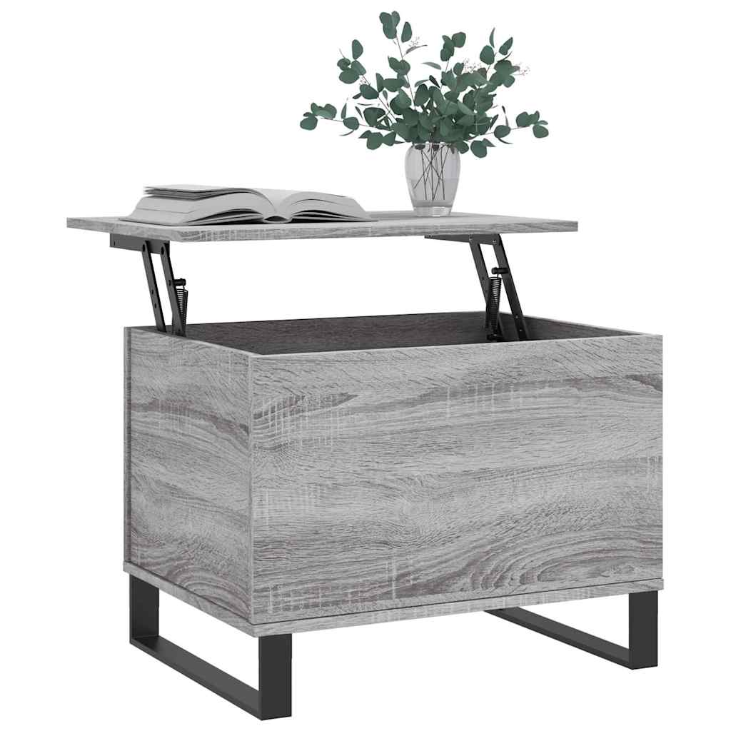 Stolić za kavu boja hrasta 60 x 44,5 x 45 cm konstruirano drvo Siva