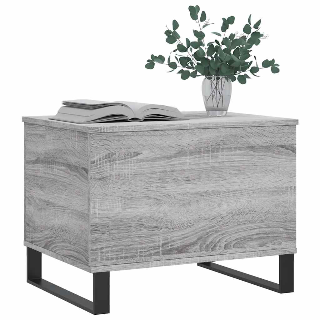 Stolić za kavu boja hrasta 60 x 44,5 x 45 cm konstruirano drvo Siva