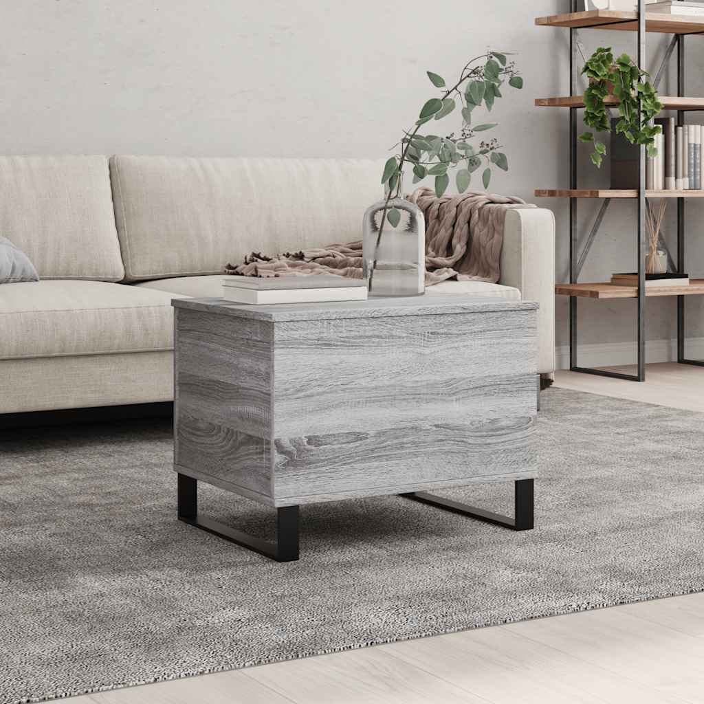 Stolić za kavu boja hrasta 60 x 44,5 x 45 cm konstruirano drvo Siva